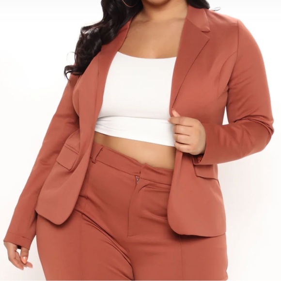 Fashion Nova Pants - Fashion Nova Plus Rust-Brown Boot Cut Flare Pants suit